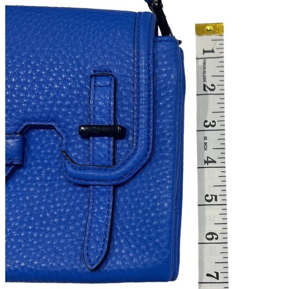 Rebecca Minkoff Womens Leather Blue Crossbody Clutch With  Detach Strap FIRM - Picture 2 of 9